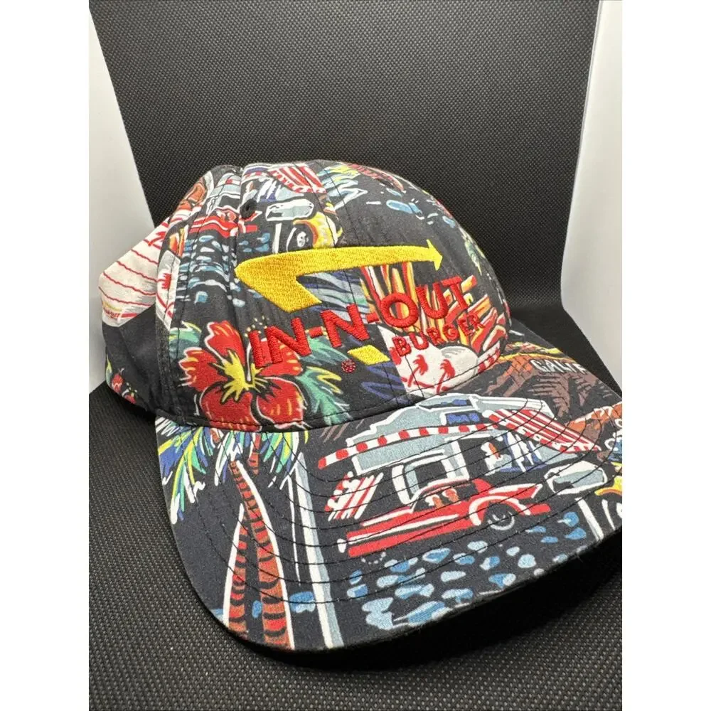 In & Out Burger Vintage Hawaiian Hat Cap - American Fast Food In And Out Burger